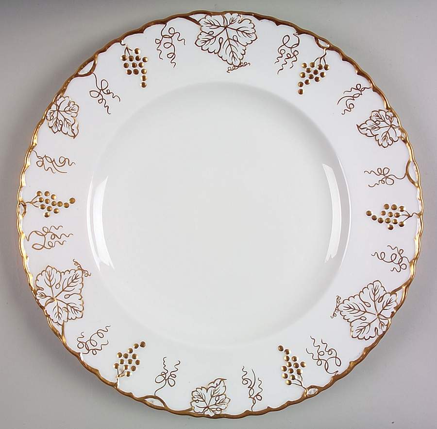 Vine Gold 14" Chop Plate (Round Platter) by Royal Crown Derby-1