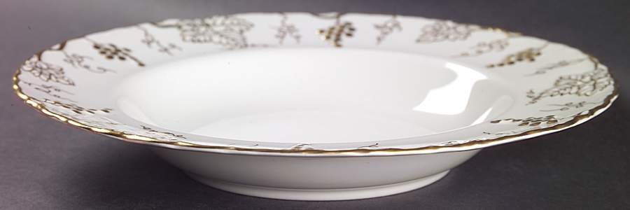 Vine Gold Rim Soup Bowl by Royal Crown Derby-1