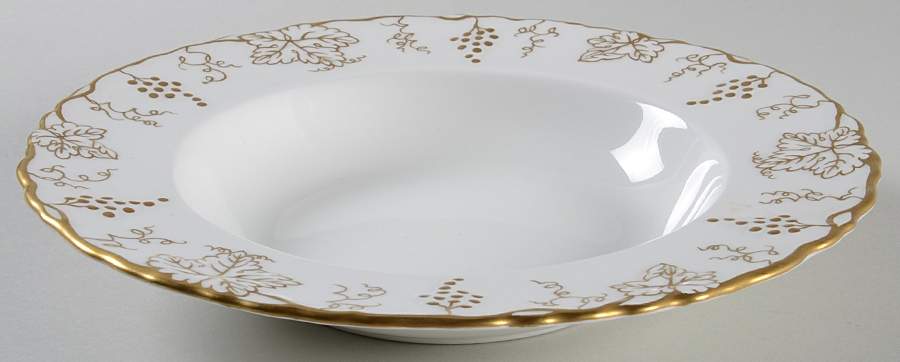 Vine Gold Large Rim Soup Bowl by Royal Crown Derby-1