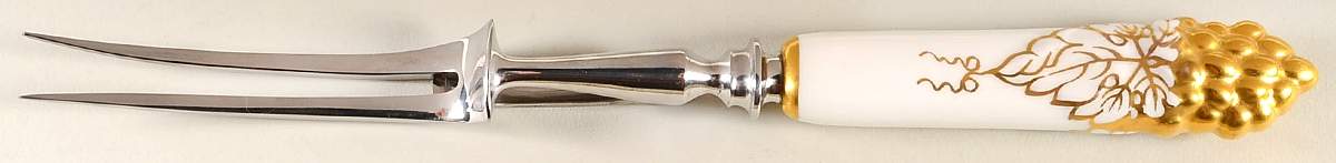 Vine Gold Fork-Carving/Stainless Prongs by Royal Crown Derby-1