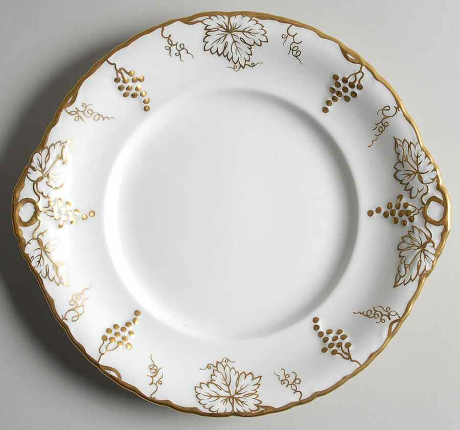 Vine Gold Handled Cake/Pastry Plate by Royal Crown Derby-1