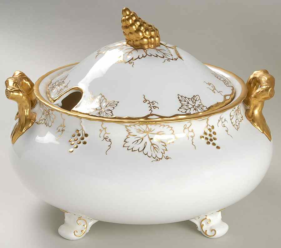 Vine Gold Tureen &  Lid by Royal Crown Derby-1