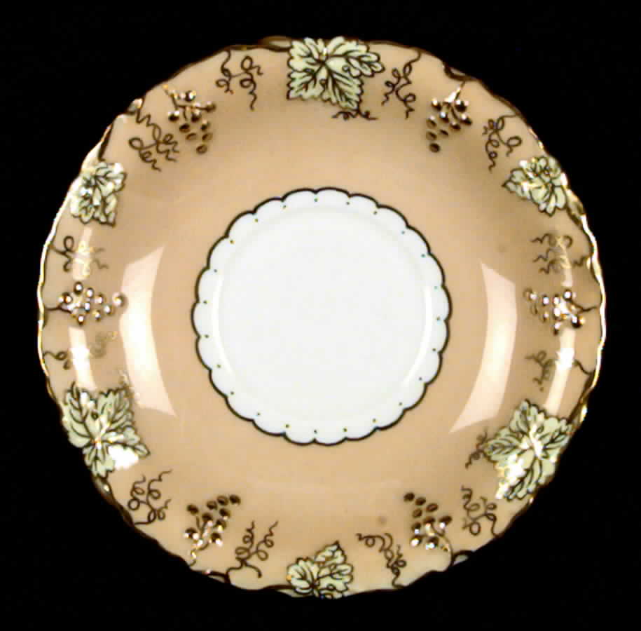 Vine Golden Fawn (Cream Leaves) Saucer by Royal Crown Derby-1