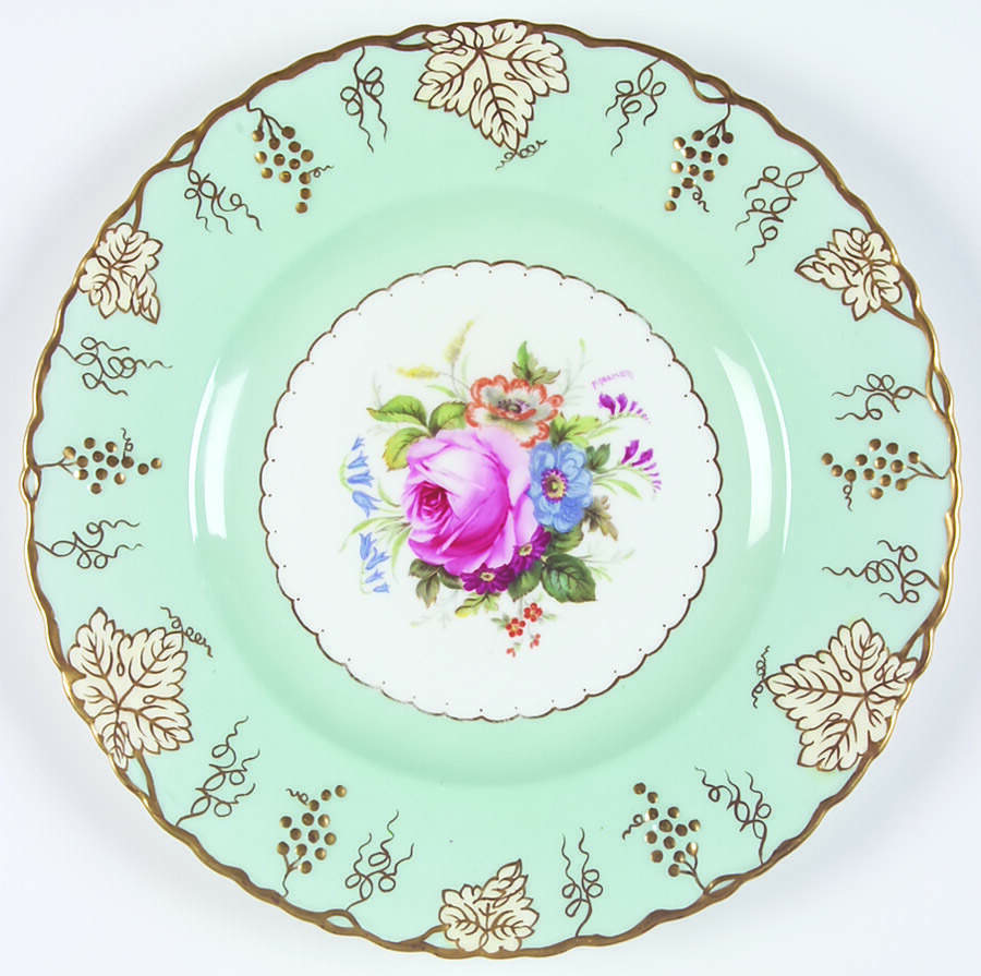 Vine Green (Duesbury Shape) Dinner Plate by Royal Crown Derby-1