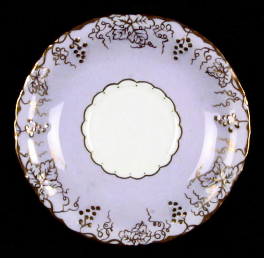 Vine Lavender (Lavender Leaves and Border) Saucer by Royal Crown Derby-1
