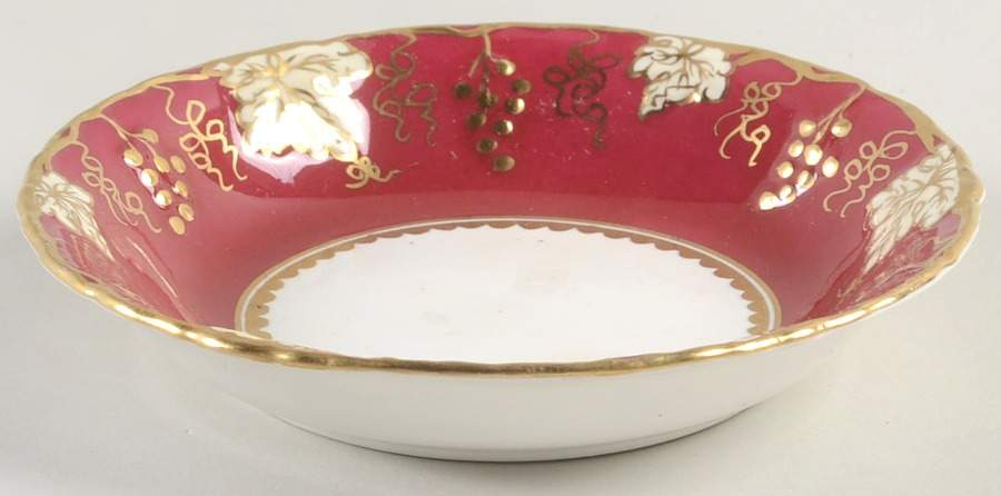 Vine Maroon (No Posie Center) Fruit/Dessert (Sauce) Bowl by Royal Crown Derby-1
