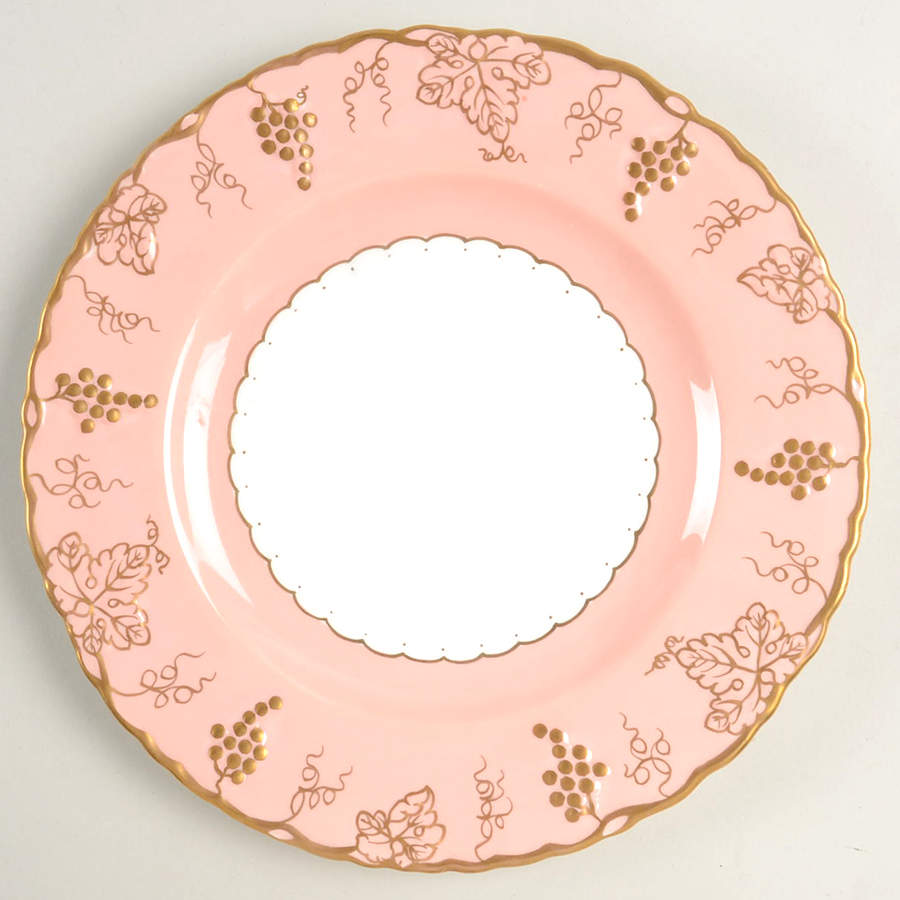 Vine Pink (Salmon, No Floral Center) Salad Plate by Royal Crown Derby-1