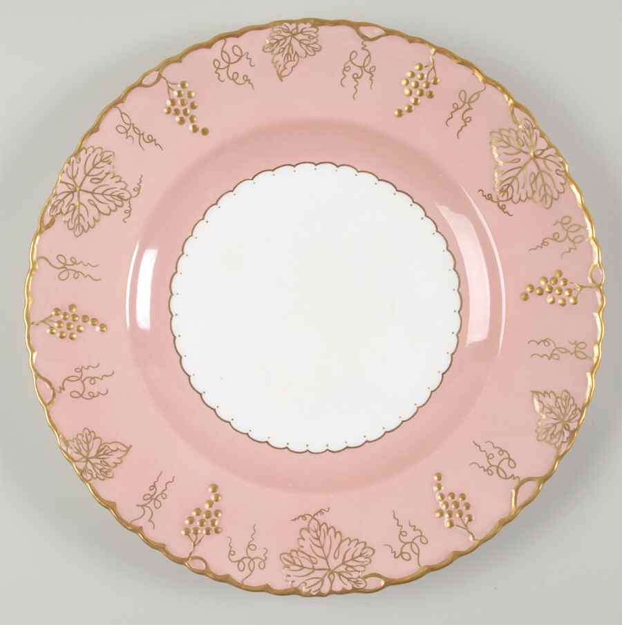 Vine Pink (Salmon, No Floral Center) 11" Chop Plate (Round Platter) by Royal Crown Derby-1
