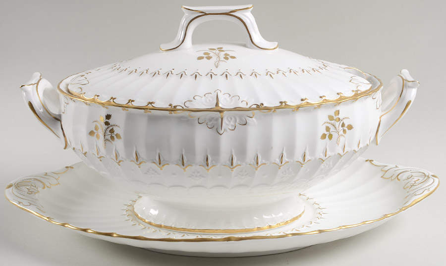 Wentworth Oval Tureen & Lid with Underplate by Royal Crown Derby-1