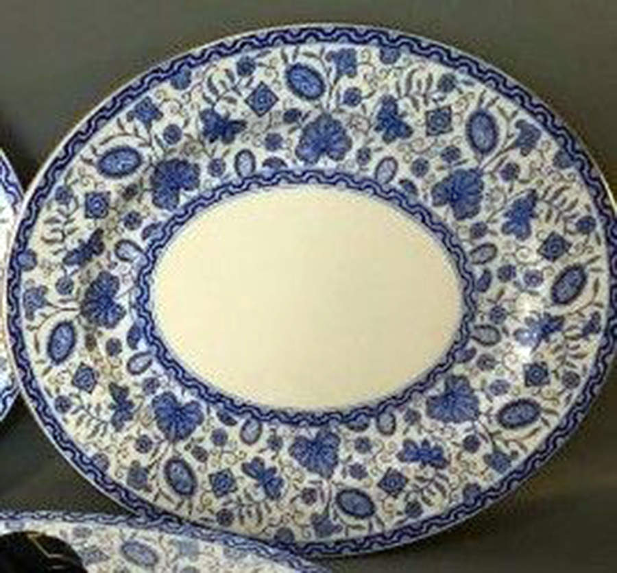 Wilmot Blue (Gold Trim) 17" Oval Serving Platter by Royal Crown Derby-1
