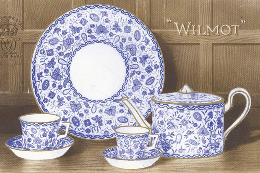 Wilmot Blue (Gold Trim) Teapot & Lid by Royal Crown Derby-1