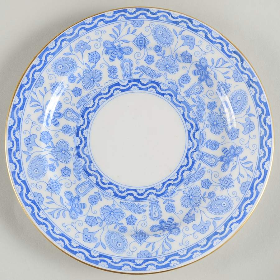 Wilmot Blue (Gold Trim) Dessert/Pie Plate by Royal Crown Derby-1