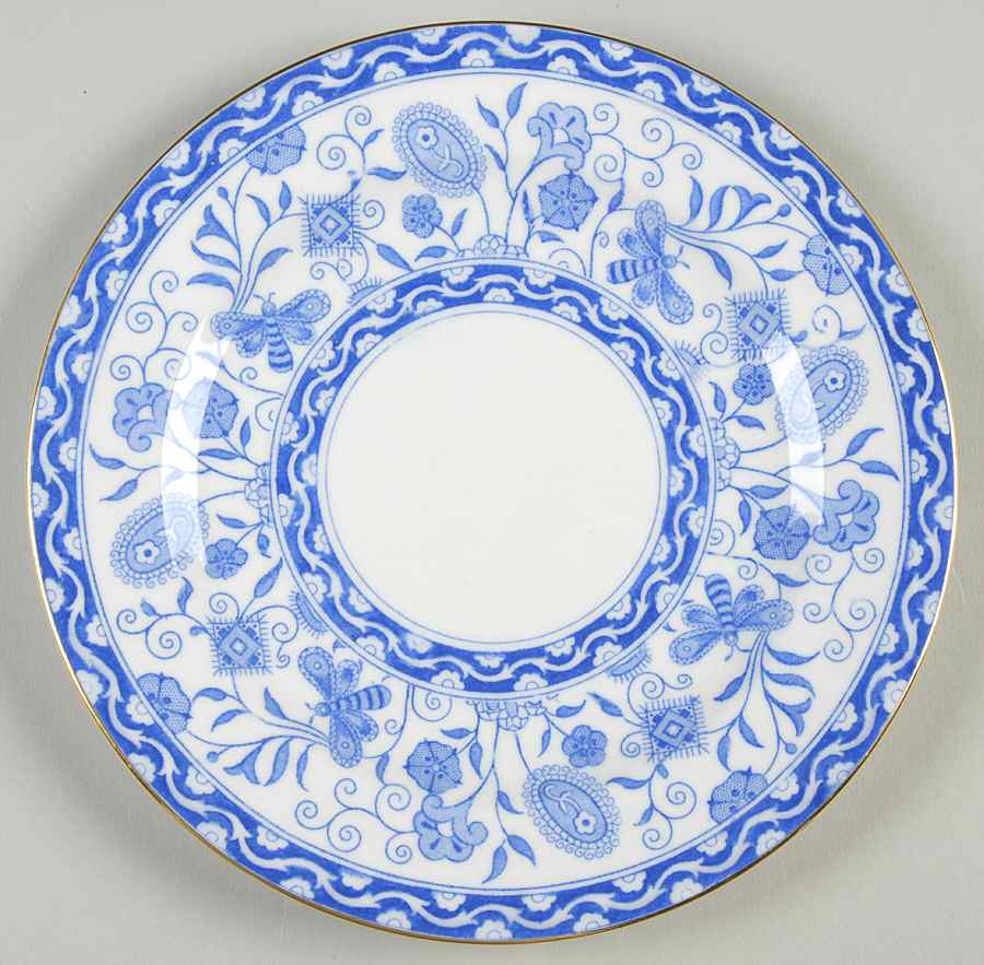 Wilmot Blue (Gold Trim) Bread & Butter Plate by Royal Crown Derby-1