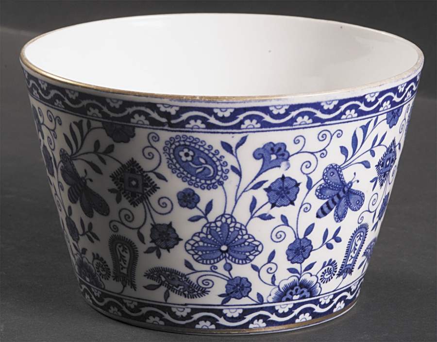 Wilmot Blue (Gold Trim) Open Sugar Bowl by Royal Crown Derby-1