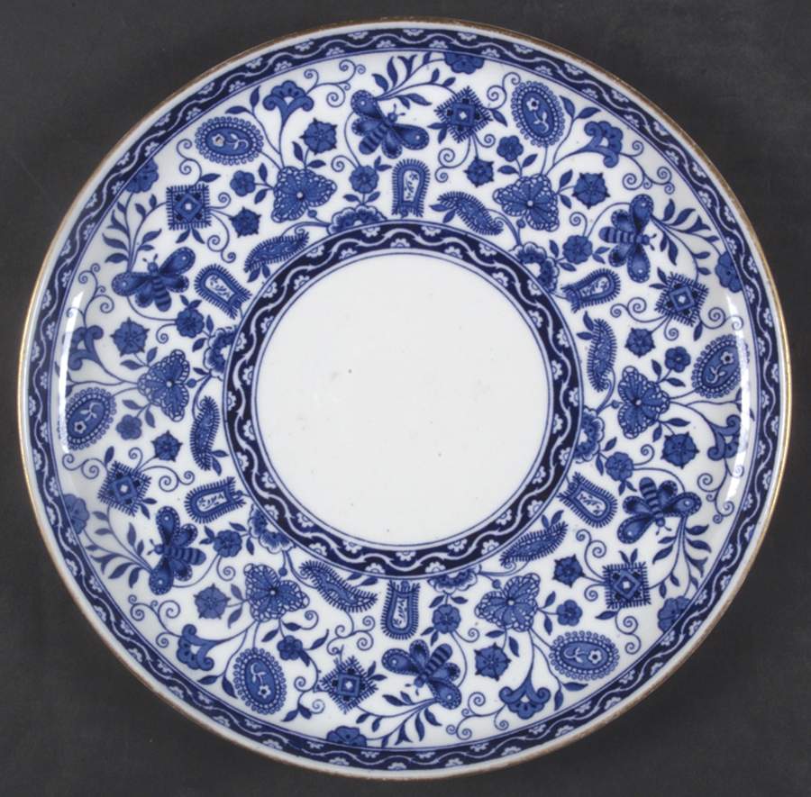 Wilmot Blue (Gold Trim) Cookie Plate by Royal Crown Derby-1