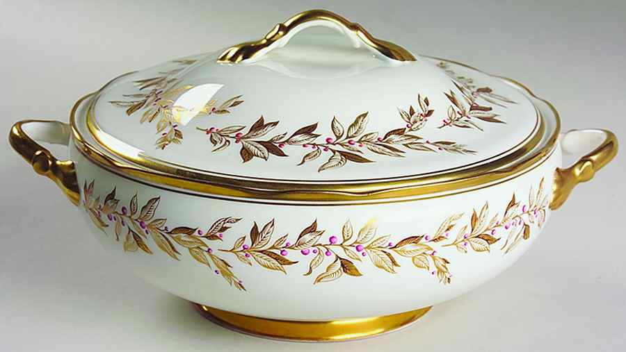 Almond Willow Round Covered Vegetable by Royal Chelsea-1