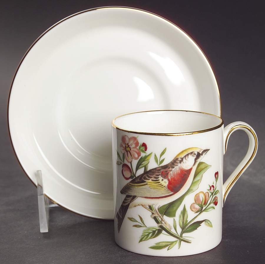 Audubon Birds Flat Demitasse Cup & Saucer Set by Royal Chelsea-1