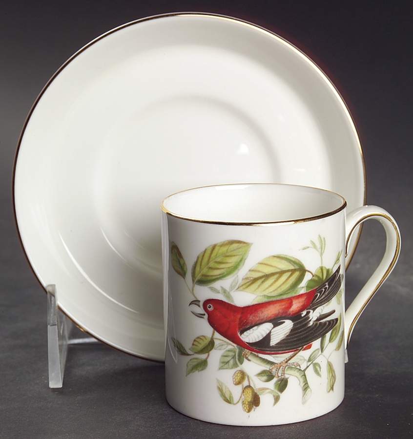 Audubon Birds Flat Demitasse Cup & Saucer Set by Royal Chelsea-1