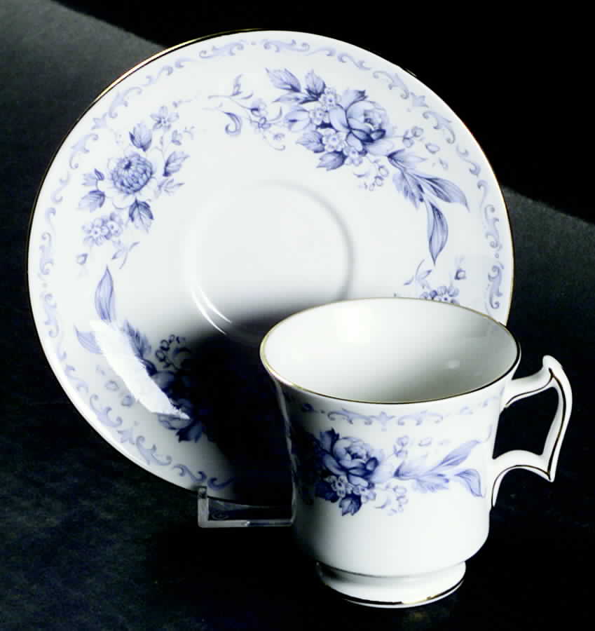 Blue Chelsea Footed Cup & Saucer Set by Royal Chelsea-1