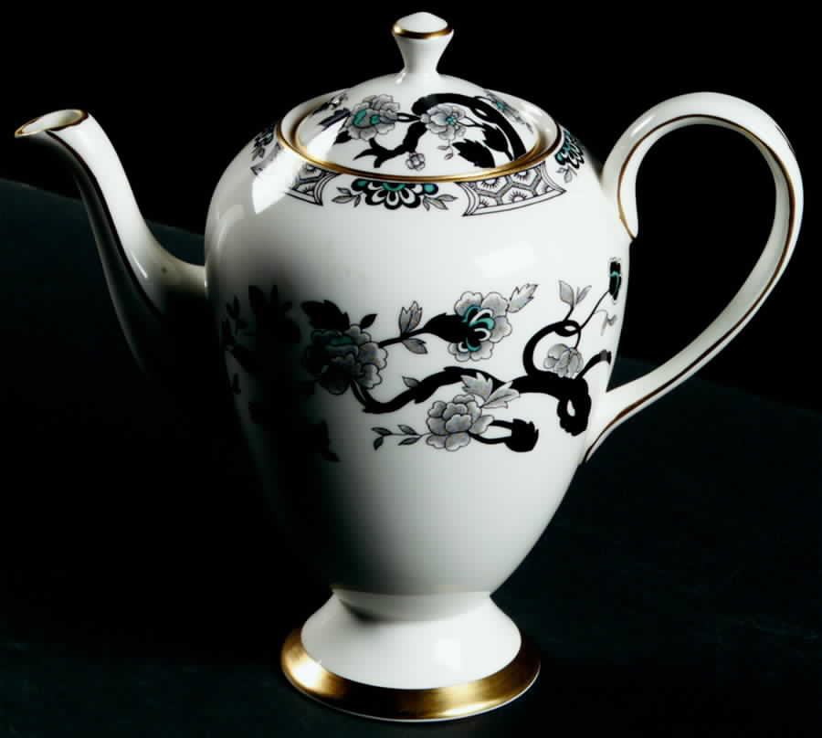 Black Mandarin Coffee Pot & Lid by Royal Chelsea-1