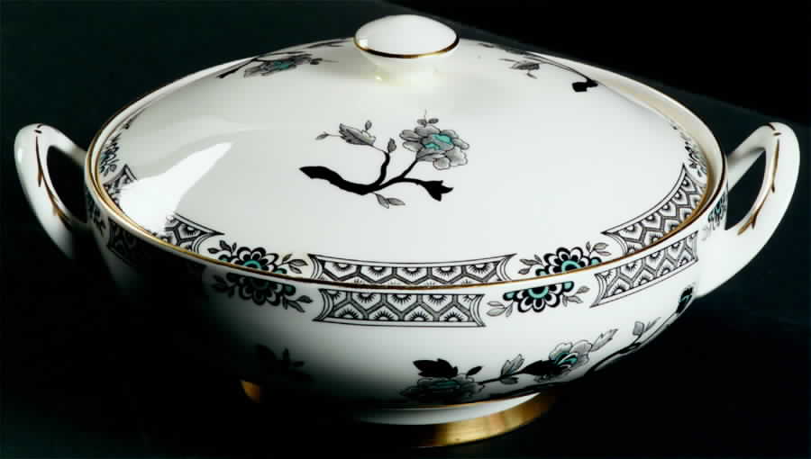 Black Mandarin Round Covered Vegetable by Royal Chelsea-1