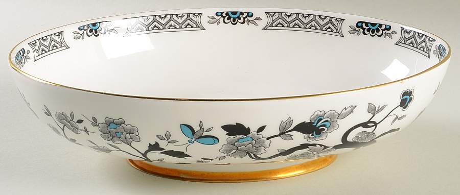 Black Mandarin 10" Oval Vegetable Bowl by Royal Chelsea-1