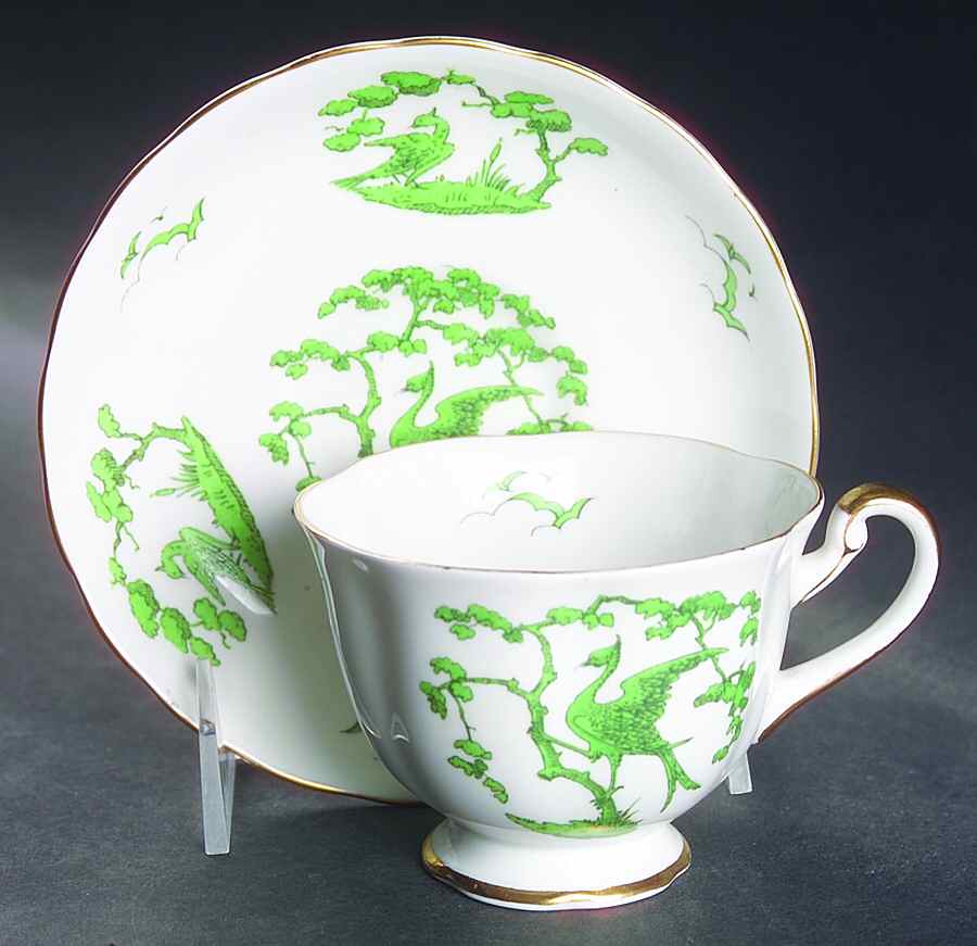 Evergreen Footed Cup & Saucer Set by Royal Chelsea-1