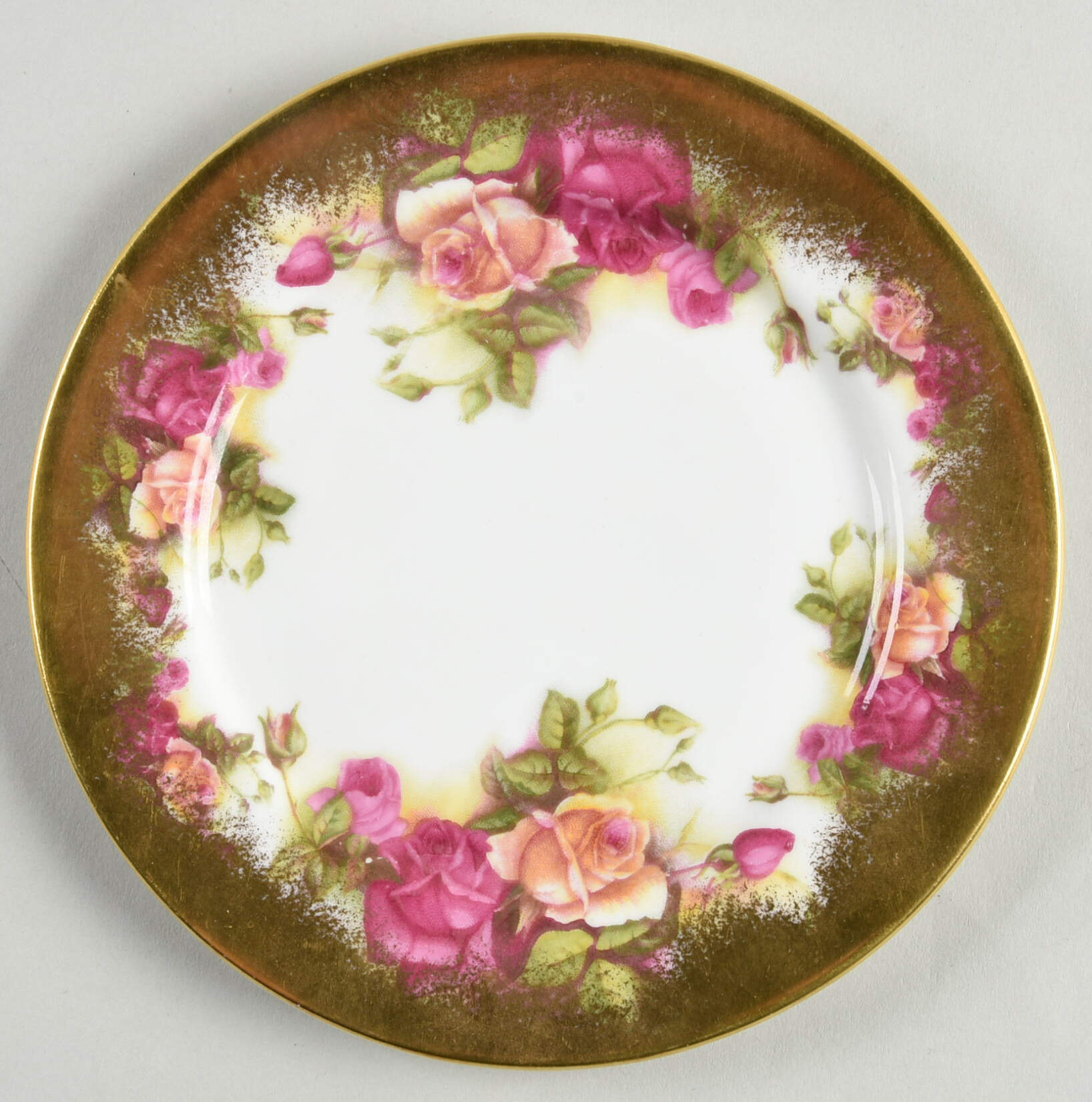 Golden Rose (Brushed Gold) Underplate for Butter/Cheese by Royal Chelsea-1