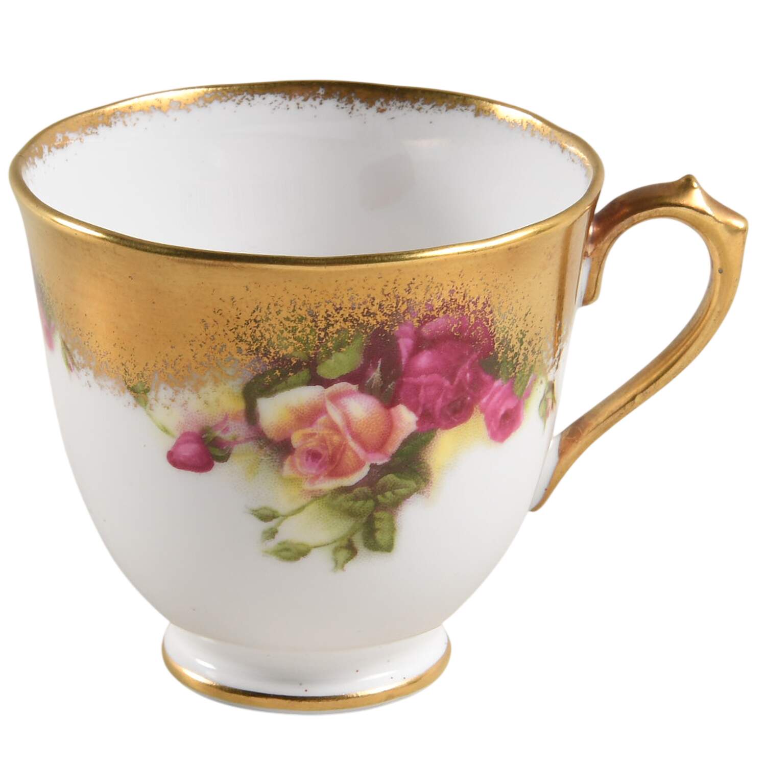 Golden Rose (Brushed Gold) Saucer for Footed Demitasse Cup by Royal Chelsea-1