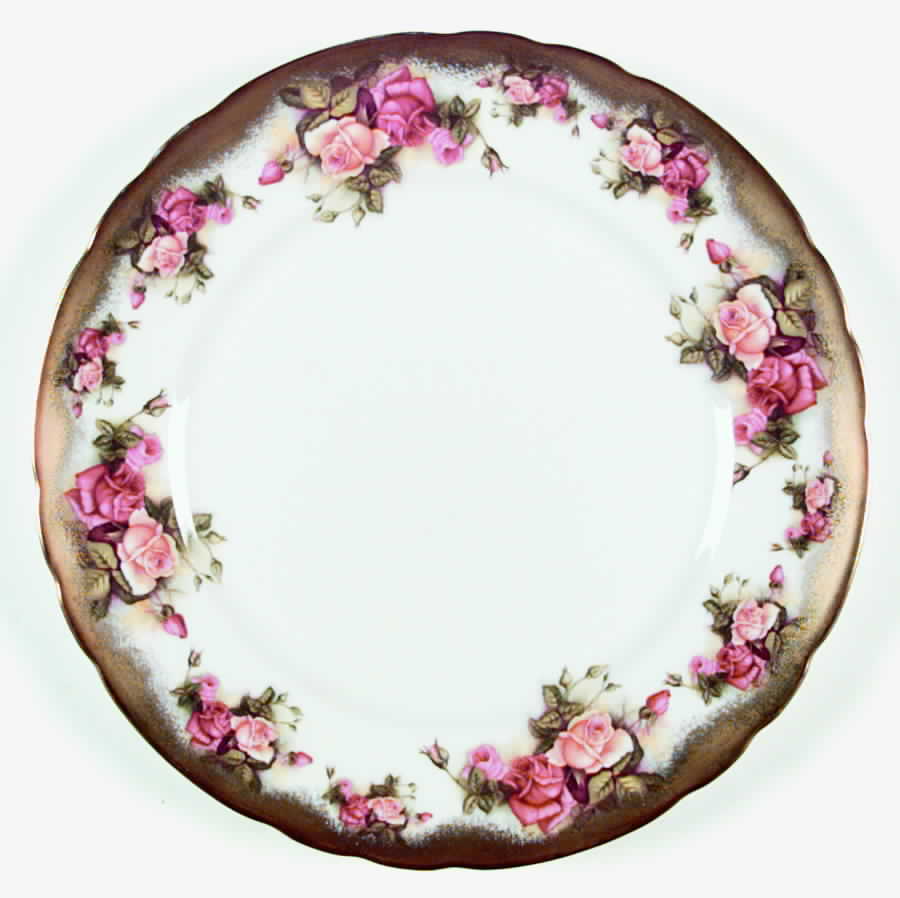 Golden Rose (Brushed Gold) Dinner Plate by Royal Chelsea-1