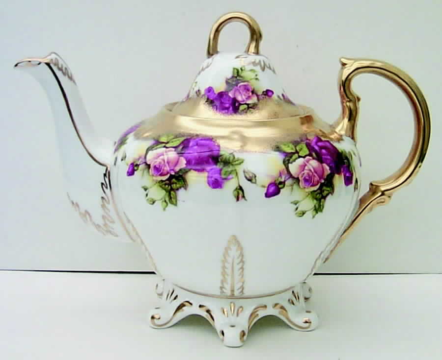 Golden Rose (Brushed Gold) Teapot & Lid by Royal Chelsea-1