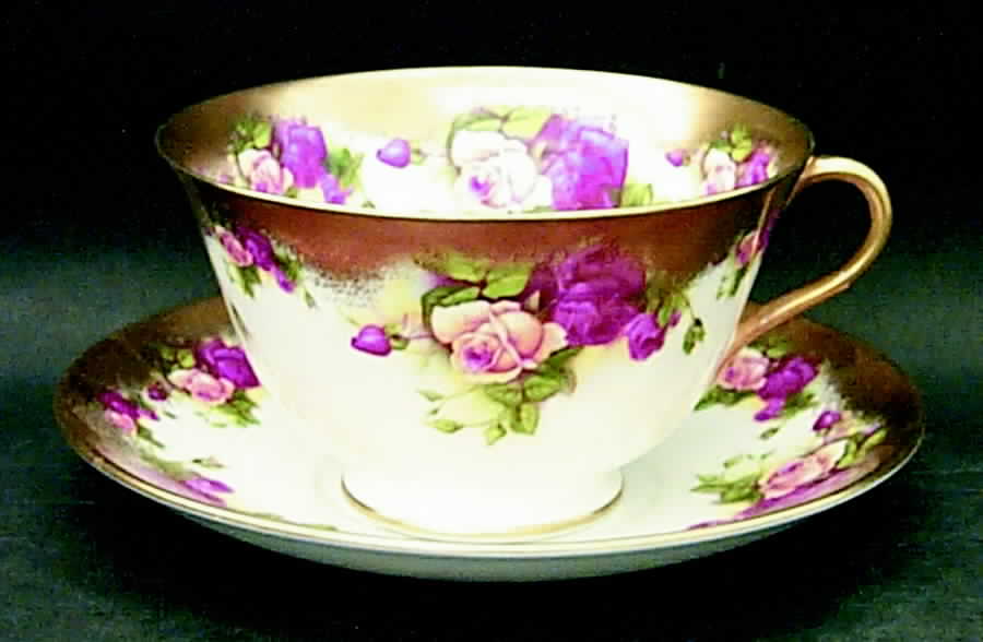 Golden Rose (Brushed Gold) Jumbo Cup & Saucer Set by Royal Chelsea-1