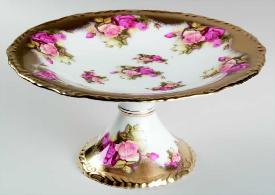 Golden Rose (Brushed Gold) Round Compote (Height X Width) by Royal Chelsea-1