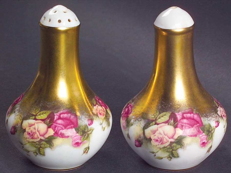 Golden Rose (Brushed Gold) Salt & Pepper Set by Royal Chelsea-1