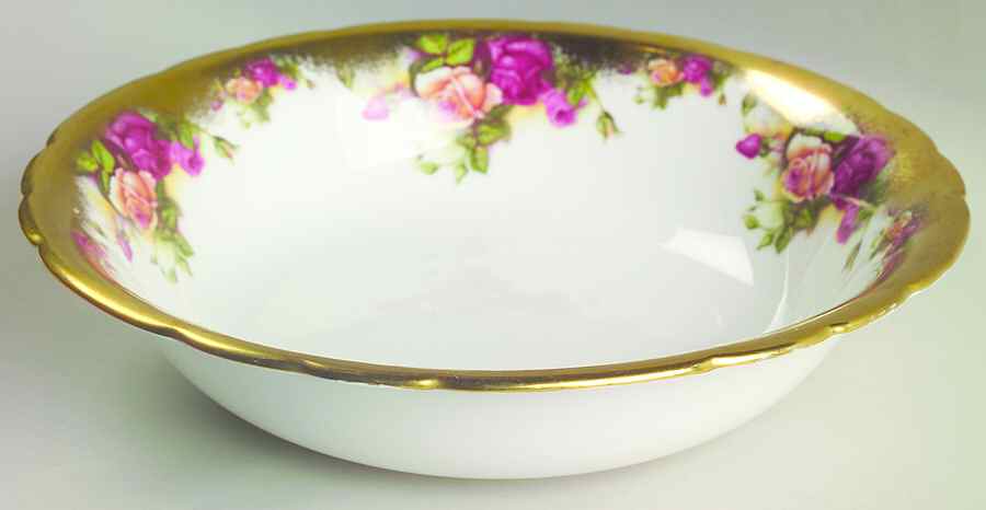 Golden Rose (Brushed Gold) 9" Round Vegetable Bowl by Royal Chelsea-1