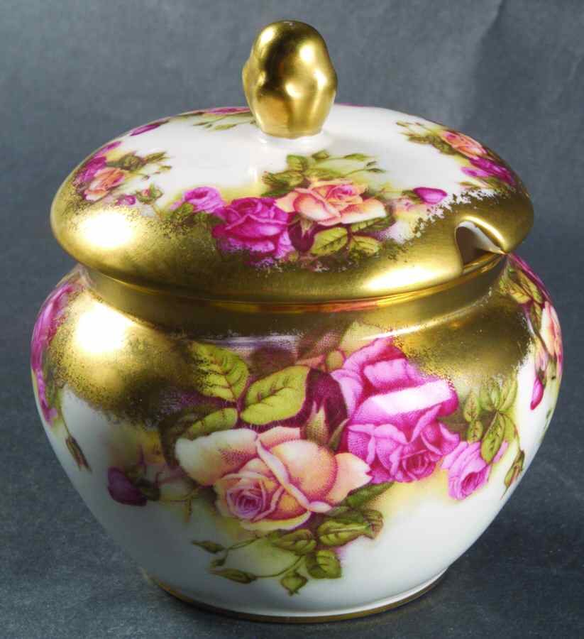 Golden Rose (Brushed Gold) Jam/Jelly & Lid by Royal Chelsea-1