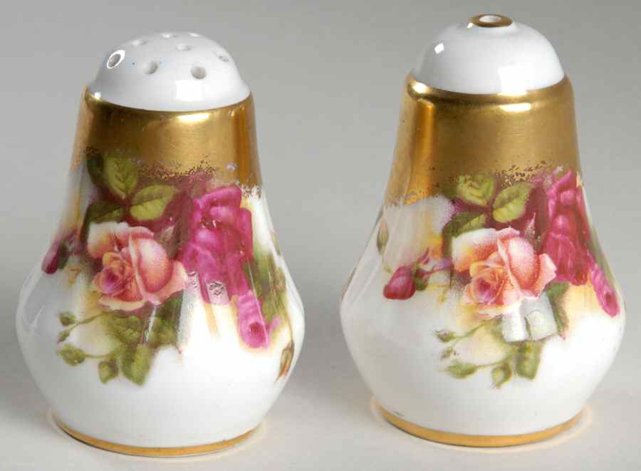 Golden Rose (Brushed Gold) Salt & Pepper Set by Royal Chelsea-1
