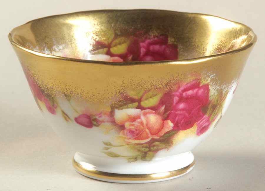 Golden Rose (Brushed Gold) Individual Open Sugar Bowl by Royal Chelsea-1