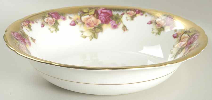 Golden Rose (Brushed Gold) 9" Round Vegetable Bowl by Royal Chelsea-1