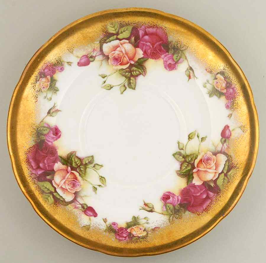 Golden Rose (Brushed Gold) Saucer for Footed Cream Soup Bowl by Royal Chelsea-1
