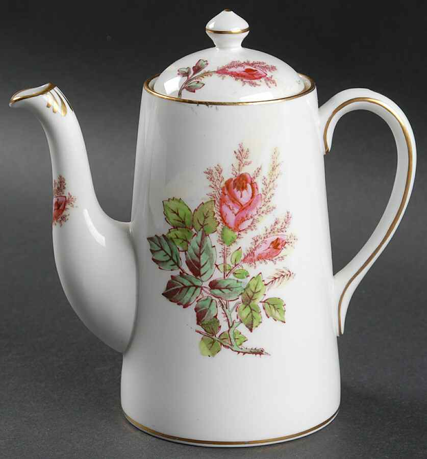 Moss Rose Individual Coffee Pot & Lid by Royal Chelsea-1