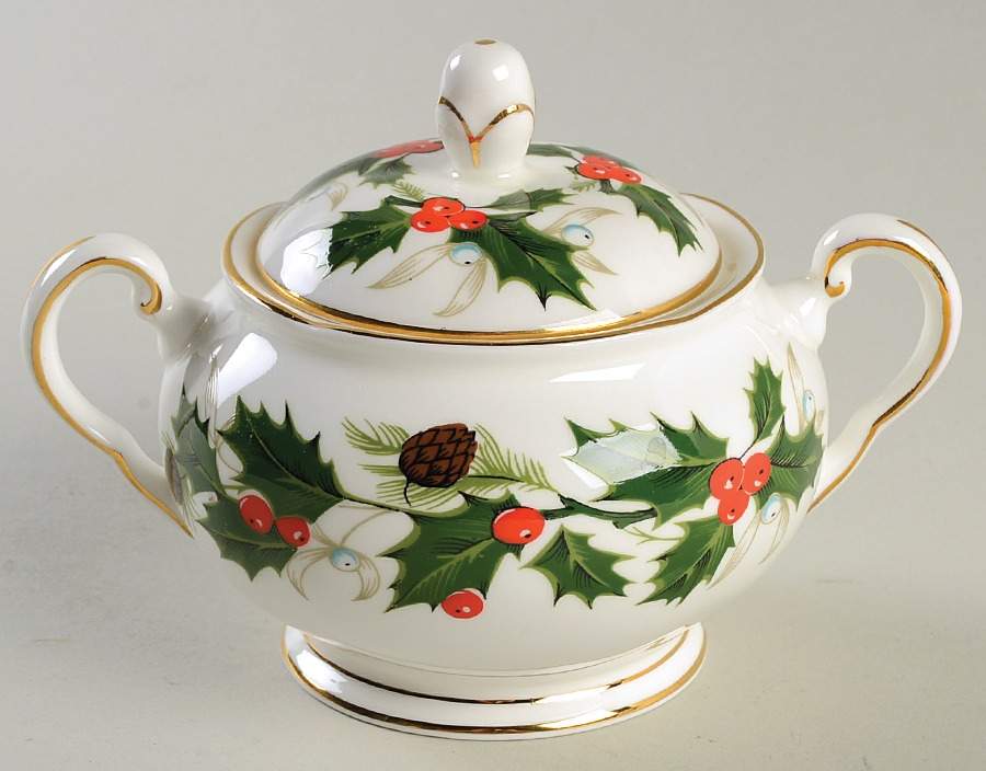 Noel Sugar Bowl & Lid by Royal Chelsea-1