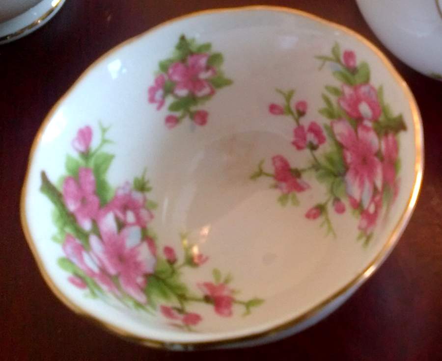 Peach Blossom Open Sugar Bowl by Royal Chelsea-1