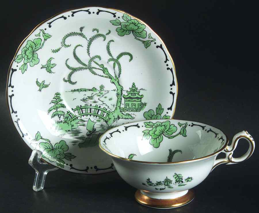 Peking Footed Cup & Saucer Set by Royal Chelsea-1