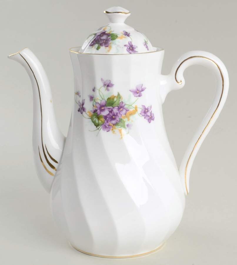 Spring Violets Coffee Pot & Lid by Royal Chelsea-1