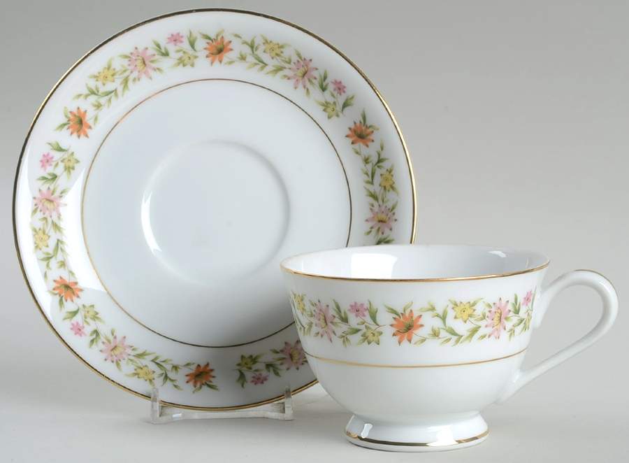 Michelle Footed Cup & Saucer Set by Royal Cameo-1
