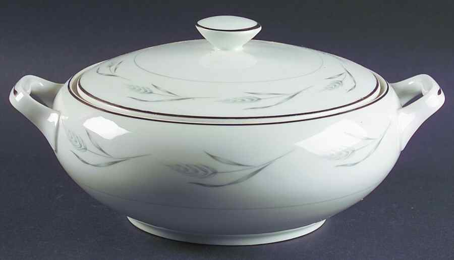 Silver Wheat Round Covered Vegetable by Royal Cameo-1