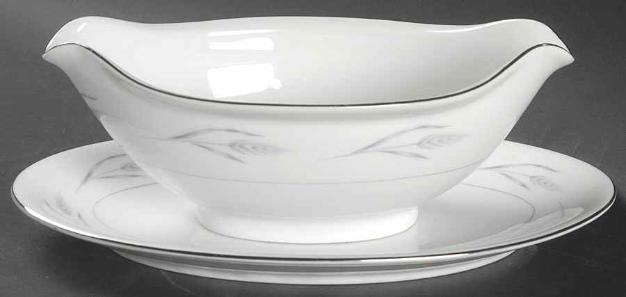 Silver Wheat Gravy Boat & Underplate/Relish by Royal Cameo-1