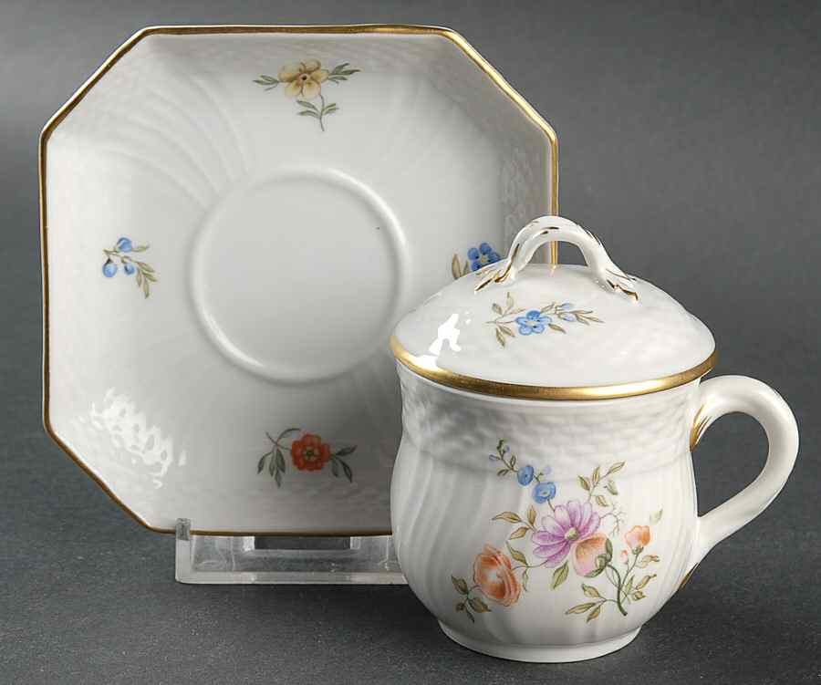 Trellborg Custard Cup & Saucer Set with Lid by Royal Copenhagen-1