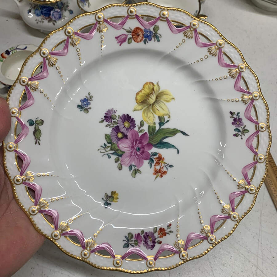 Saxon Flower (4) Pierced Edge Luncheon Plate by Royal Copenhagen-1